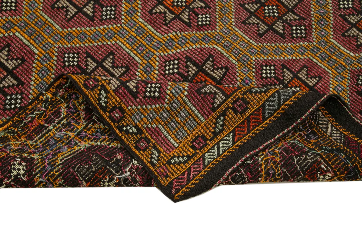 Cıcım Eskitme Multi Renk Keçi Kılı El Dokuma Kilim-167x295 - Görsel 6