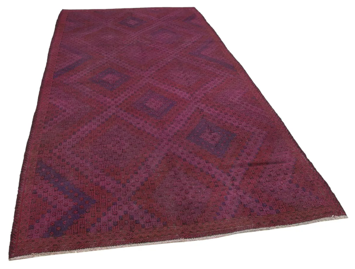 Cıcım Eskitme Pembe Renk Keçi Kılı El Dokuma Kilim-170x330 - Görsel 2
