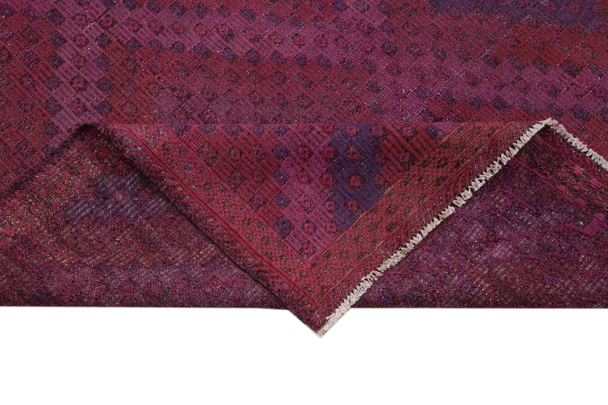 Cıcım Eskitme Pembe Renk Keçi Kılı El Dokuma Kilim-170x330 - Görsel 6