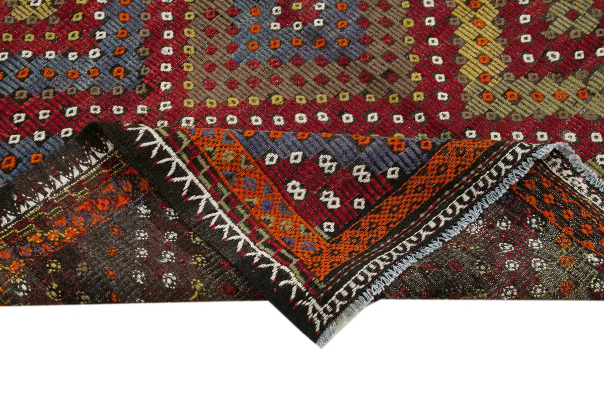 Cıcım Eskitme Multi Renk Keçi Kılı El Dokuma Kilim-180x346 - Görsel 6