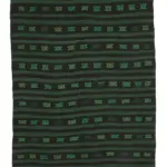 Cıcım Eskitme Yeşil Renk Keçi Kılı El Dokuma Kilim-183x320