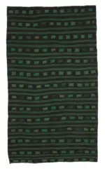 Cıcım Eskitme Yeşil Renk Keçi Kılı El Dokuma Kilim-183x320