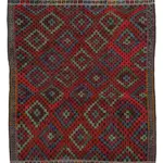 Cıcım Eskitme Multi Renk Keçi Kılı El Dokuma Kilim-214x290