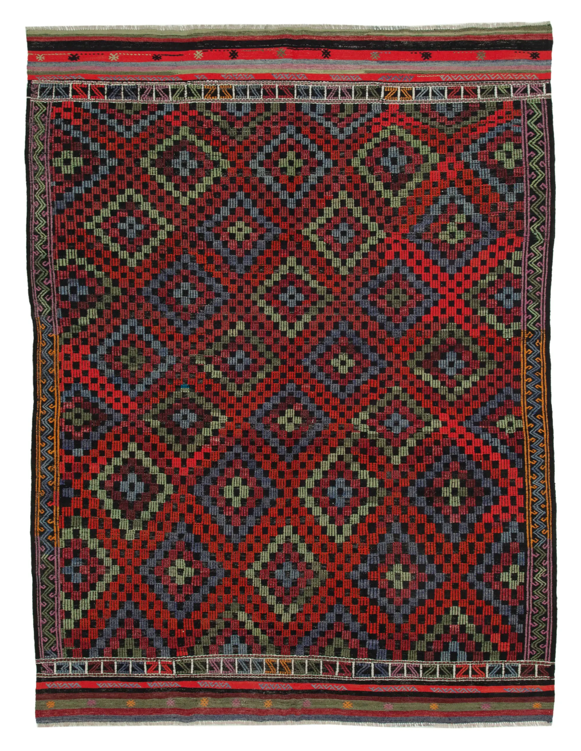 Rc_35705_1_Multicolor_Oriental_Kilim_Rugs Cıcım Eskitme Multi Renk Keçi Kılı El Dokuma Kilim-214x290 - Görsel 1