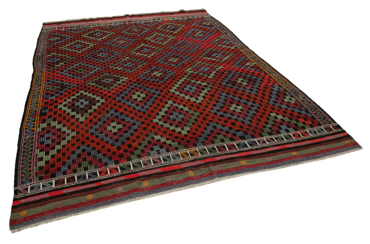 Cıcım Eskitme Multi Renk Keçi Kılı El Dokuma Kilim-214x290 - Görsel 2