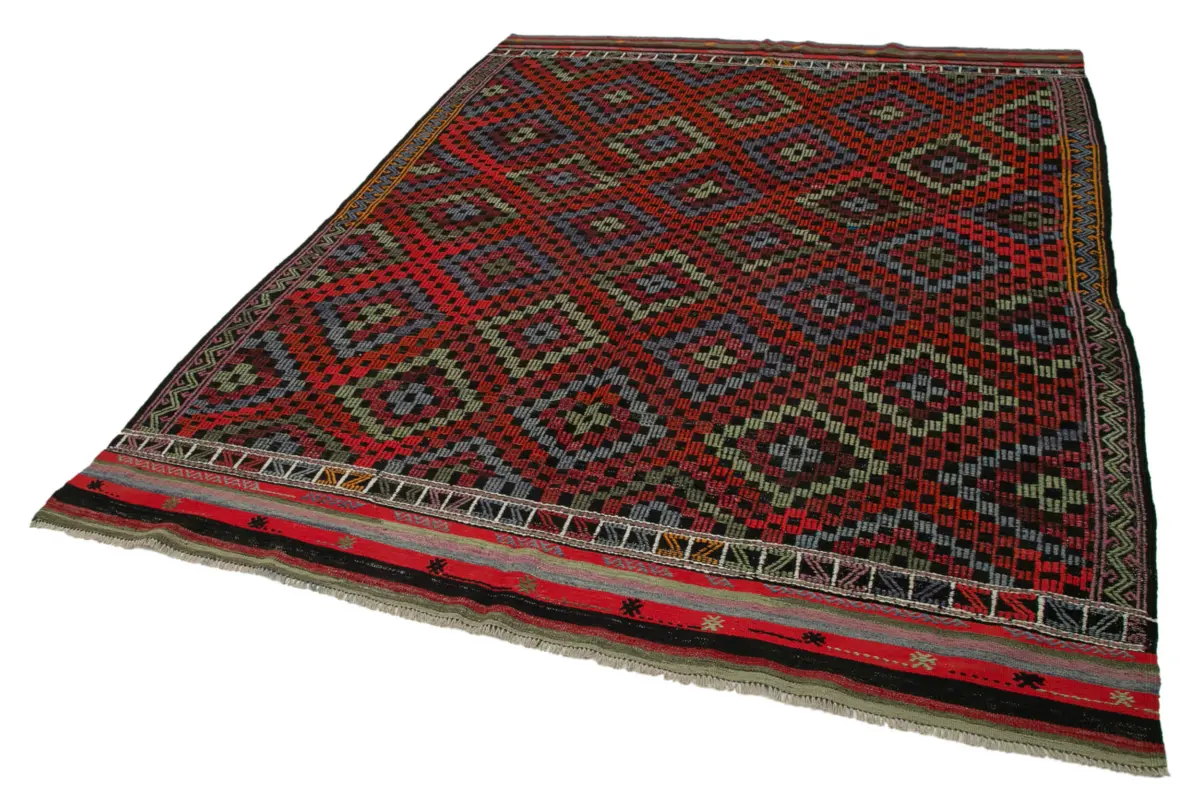 Cıcım Eskitme Multi Renk Keçi Kılı El Dokuma Kilim-214x290 - Görsel 3