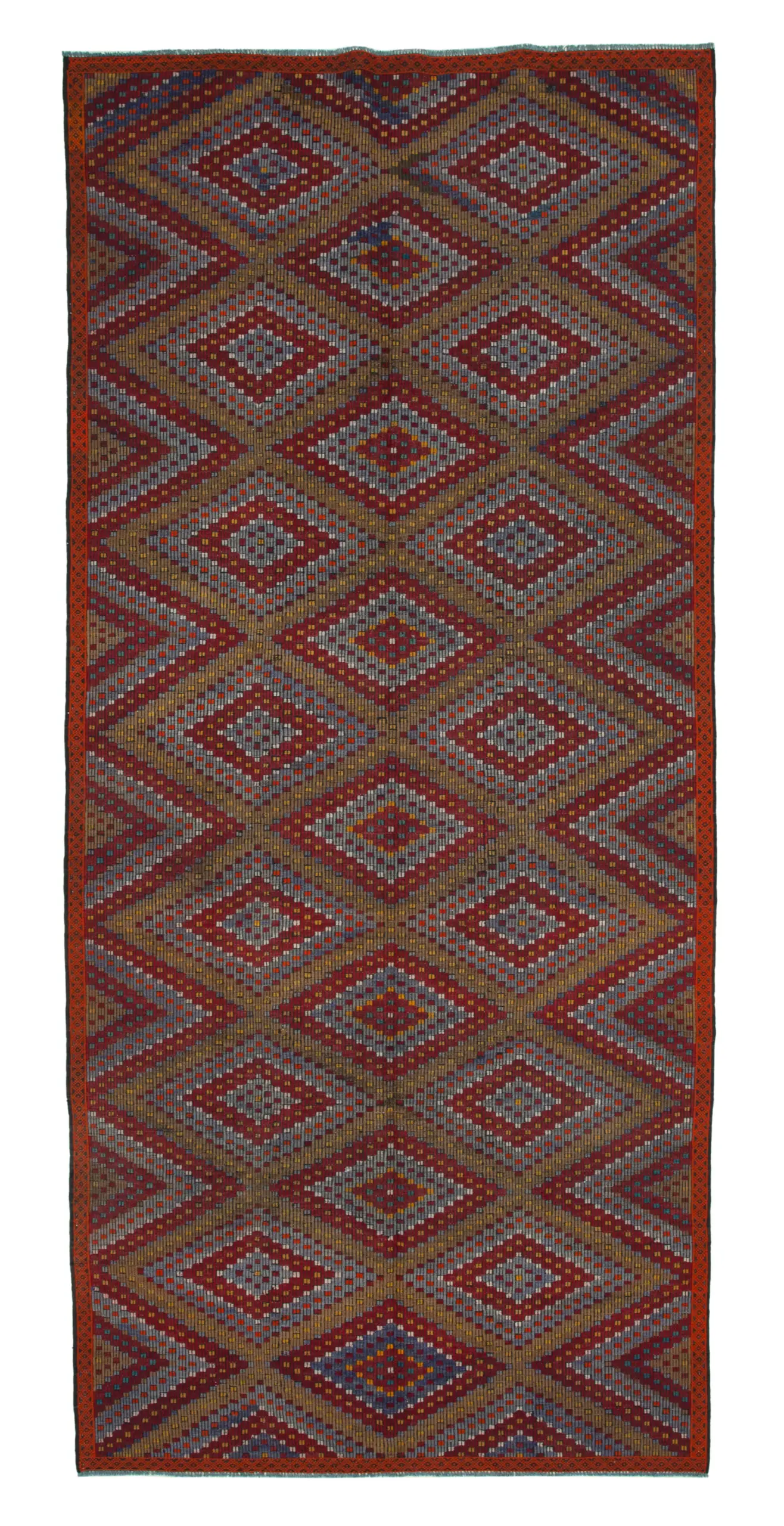 Rc_35706_1_Multicolor_Oriental_Kilim_Rugs Cıcım Eskitme Multi Renk Keçi Kılı El Dokuma Kilim-175x377 - Görsel 1