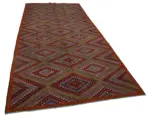 Cıcım Eskitme Multi Renk Keçi Kılı El Dokuma Kilim-175x377 - Görsel 2