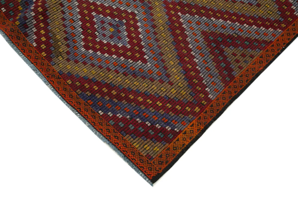 Cıcım Eskitme Multi Renk Keçi Kılı El Dokuma Kilim-175x377 - Görsel 4