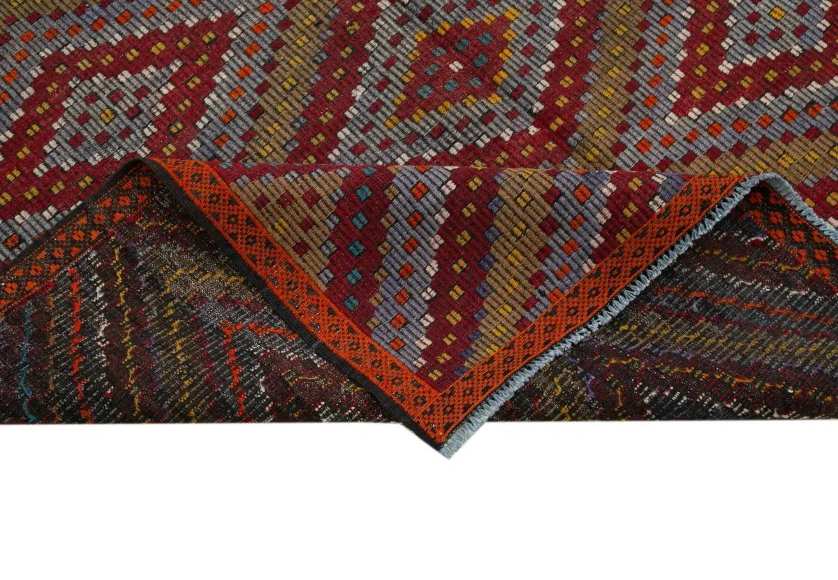 Cıcım Eskitme Multi Renk Keçi Kılı El Dokuma Kilim-175x377 - Görsel 6