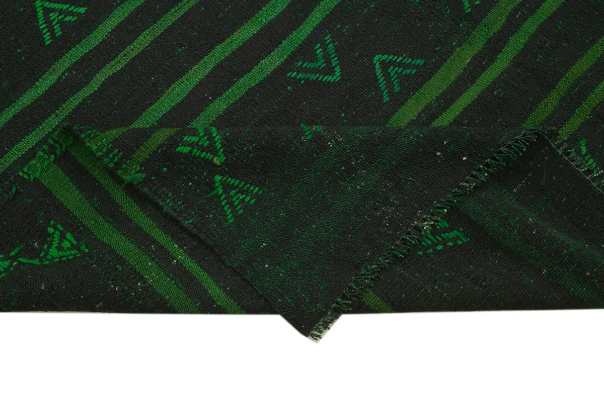 Cıcım Eskitme Yeşil Renk Keçi Kılı El Dokuma Kilim-174x332 - Görsel 6