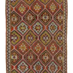 Cıcım Eskitme Multi Renk Keçi Kılı El Dokuma Kilim-147x320