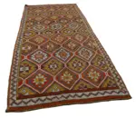 Cıcım Eskitme Multi Renk Keçi Kılı El Dokuma Kilim-147x320 - Görsel 2