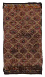 Cıcım Eskitme Multi Renk Keçi Kılı El Dokuma Kilim-165x295