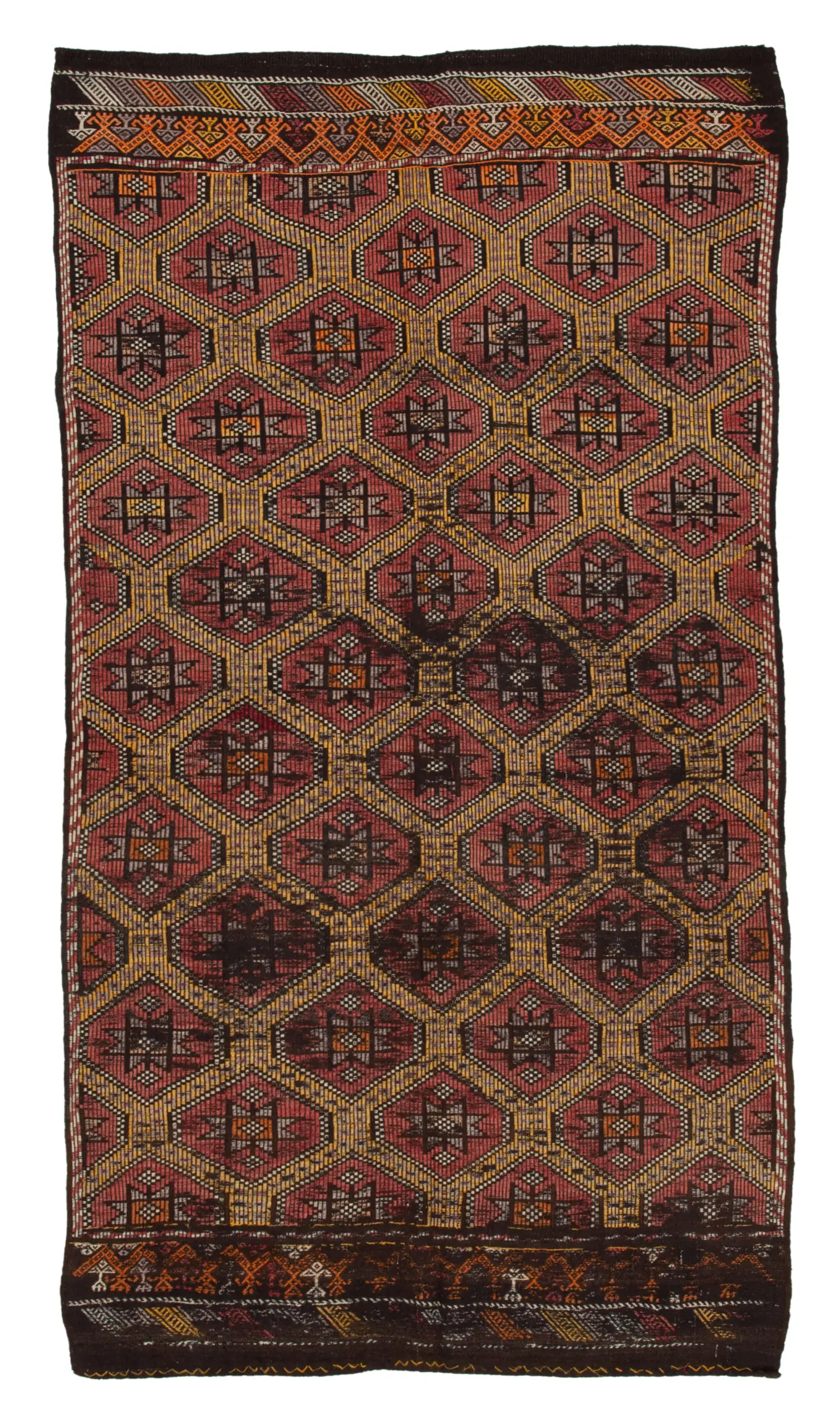 Rc_35712_1_Multicolor_Oriental_Kilim_Rugs Cıcım Eskitme Multi Renk Keçi Kılı El Dokuma Kilim-165x295 - Görsel 1