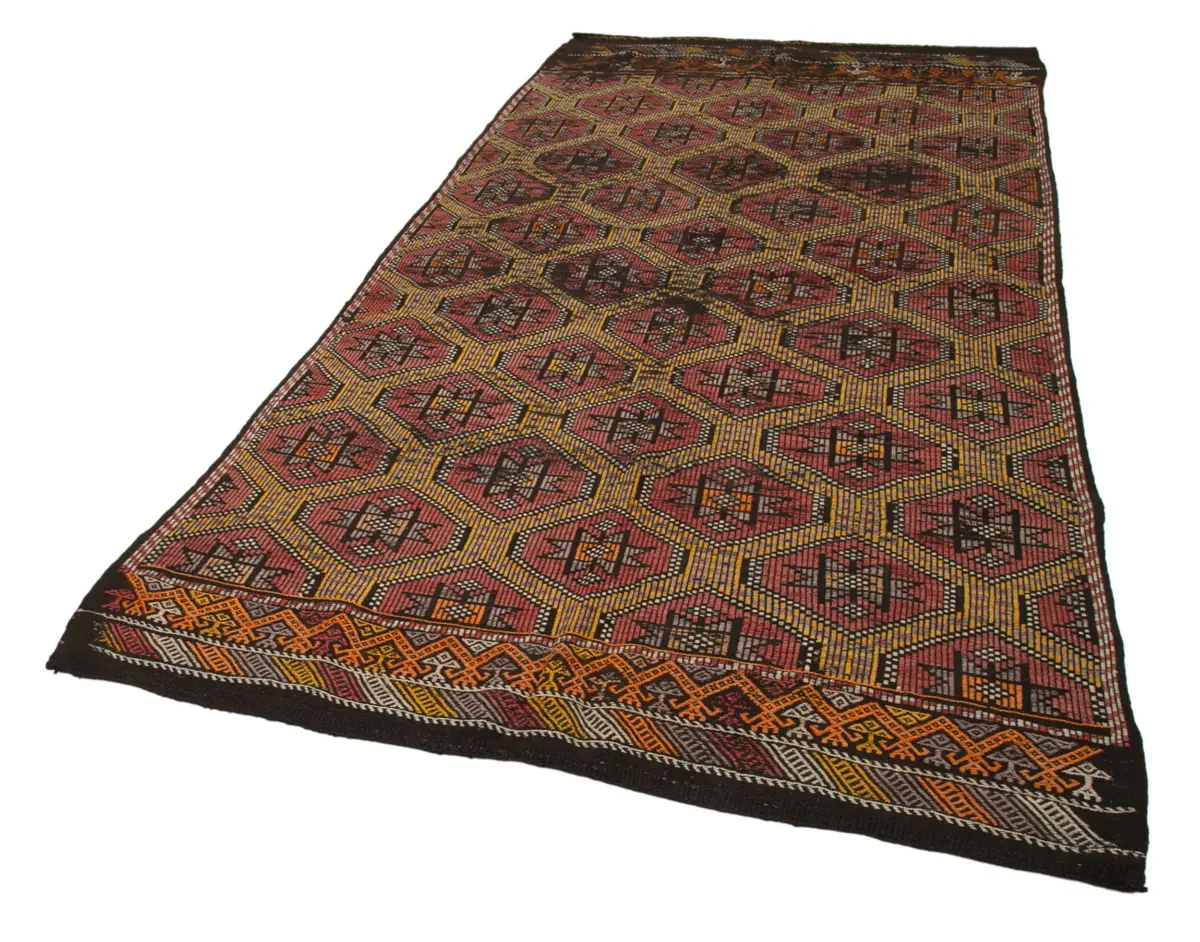 Cıcım Eskitme Multi Renk Keçi Kılı El Dokuma Kilim-165x295 - Görsel 3
