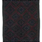 Cıcım Eskitme Siyah Renk Keçi Kılı El Dokuma Kilim-203x262