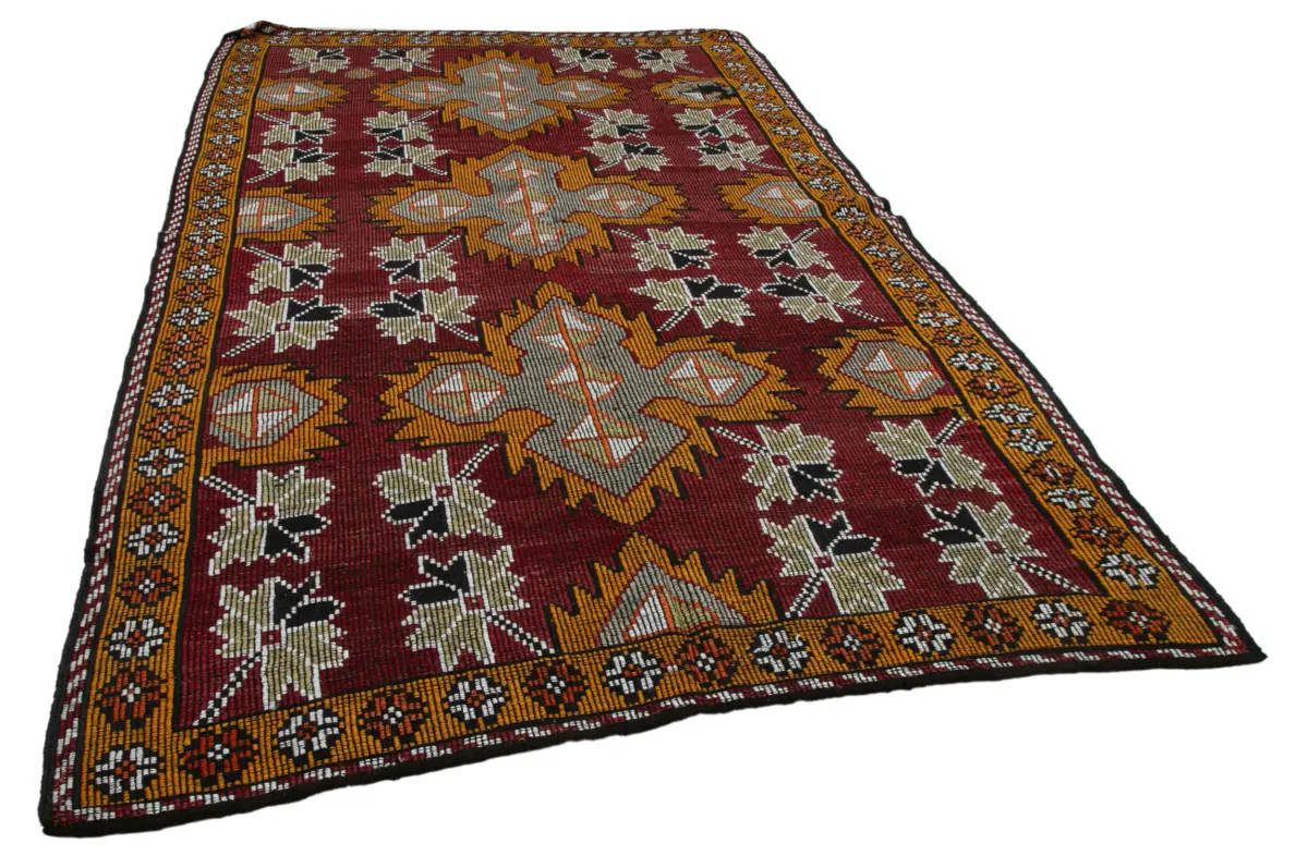 Cıcım  Eskitme Multi Renk Keçi Kılı El Dokuma Kilim-208x331 - Görsel 2