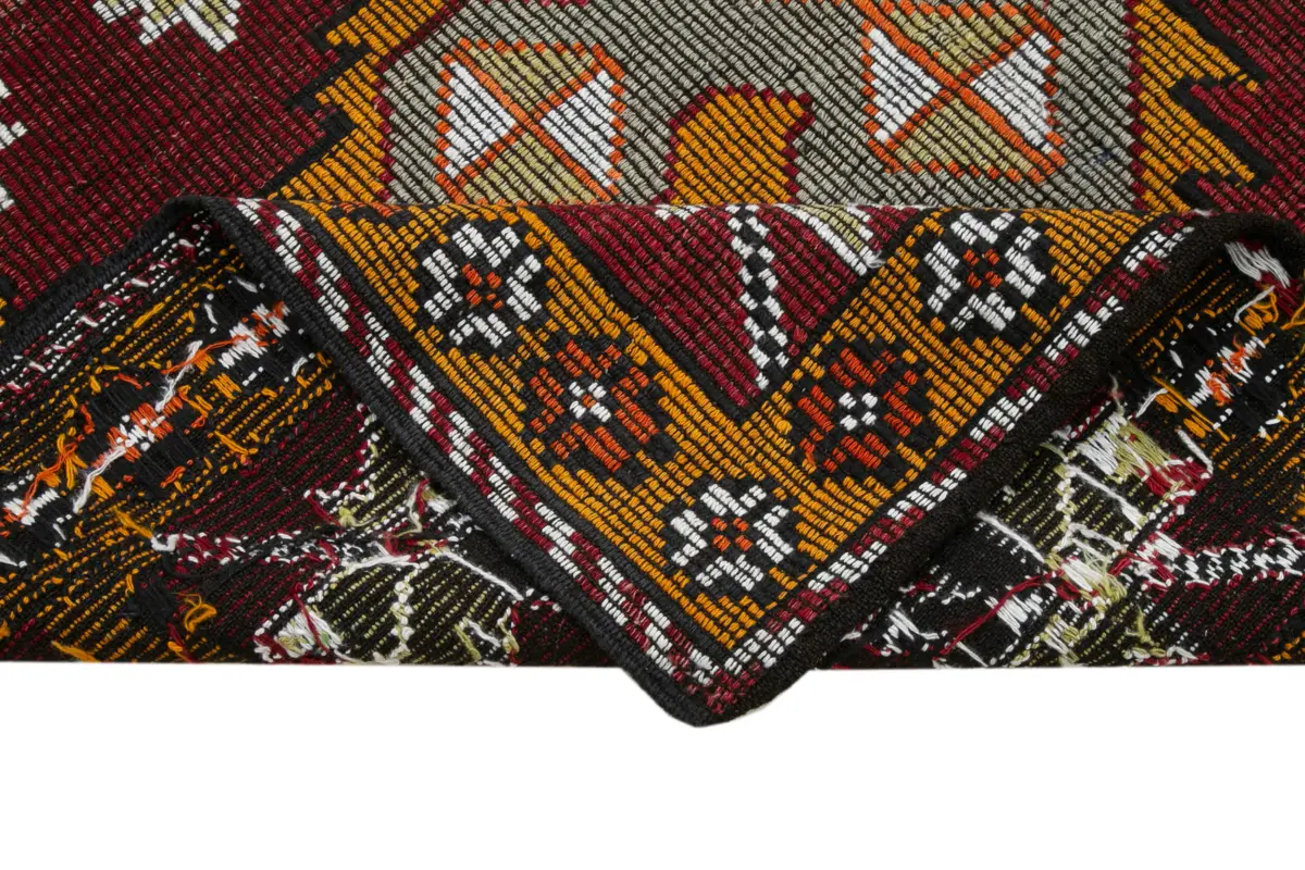 Cıcım  Eskitme Multi Renk Keçi Kılı El Dokuma Kilim-208x331 - Görsel 6
