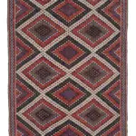 Cıcım  Eskitme Multi Renk Keçi Kılı El Dokuma Kilim-184x356