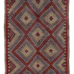 Cıcım  Eskitme Multi Renk Keçi Kılı El Dokuma Kilim-174x327