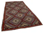 Cıcım  Eskitme Multi Renk Keçi Kılı El Dokuma Kilim-174x327 - Görsel 2