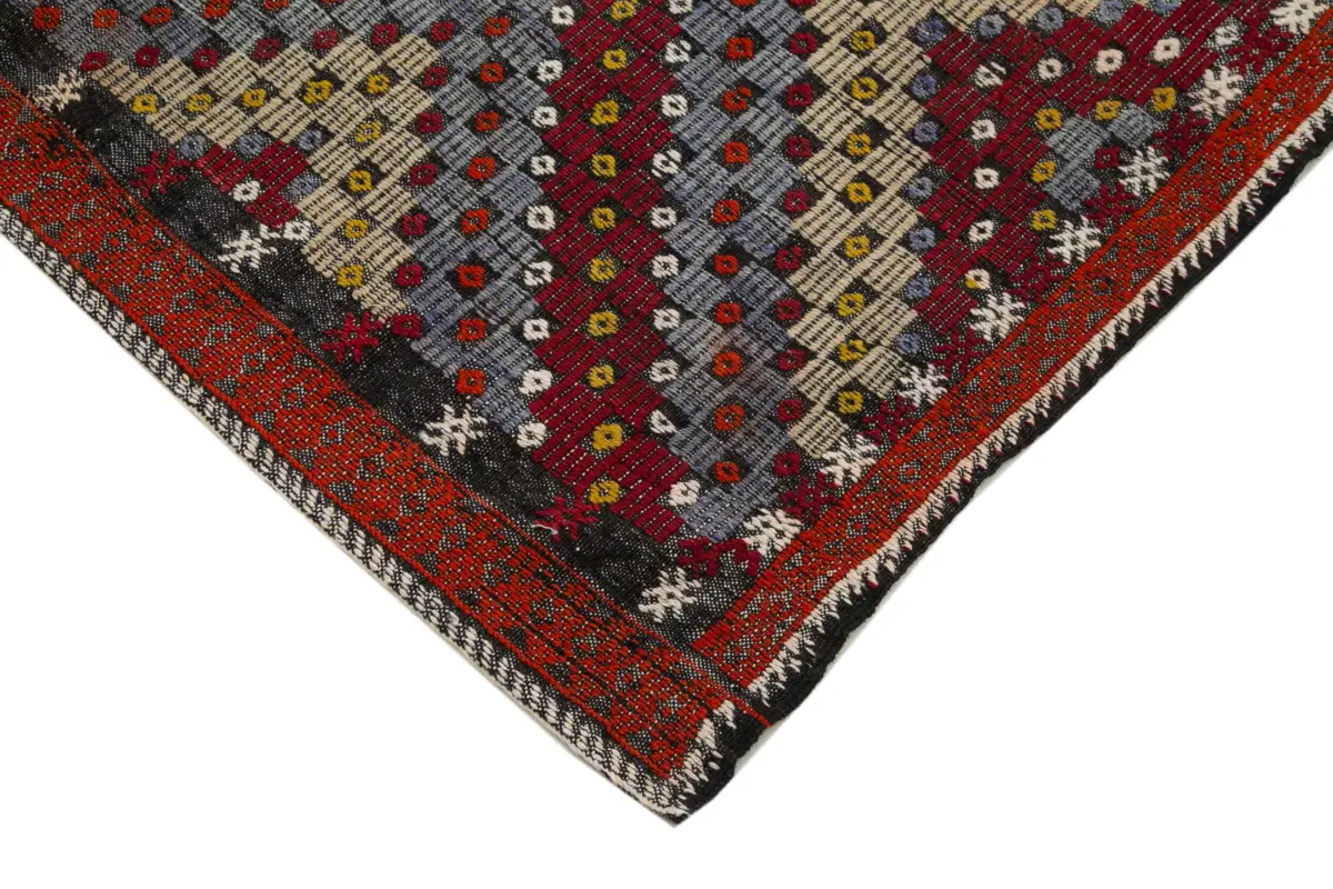 Cıcım  Eskitme Multi Renk Keçi Kılı El Dokuma Kilim-174x327 - Görsel 4