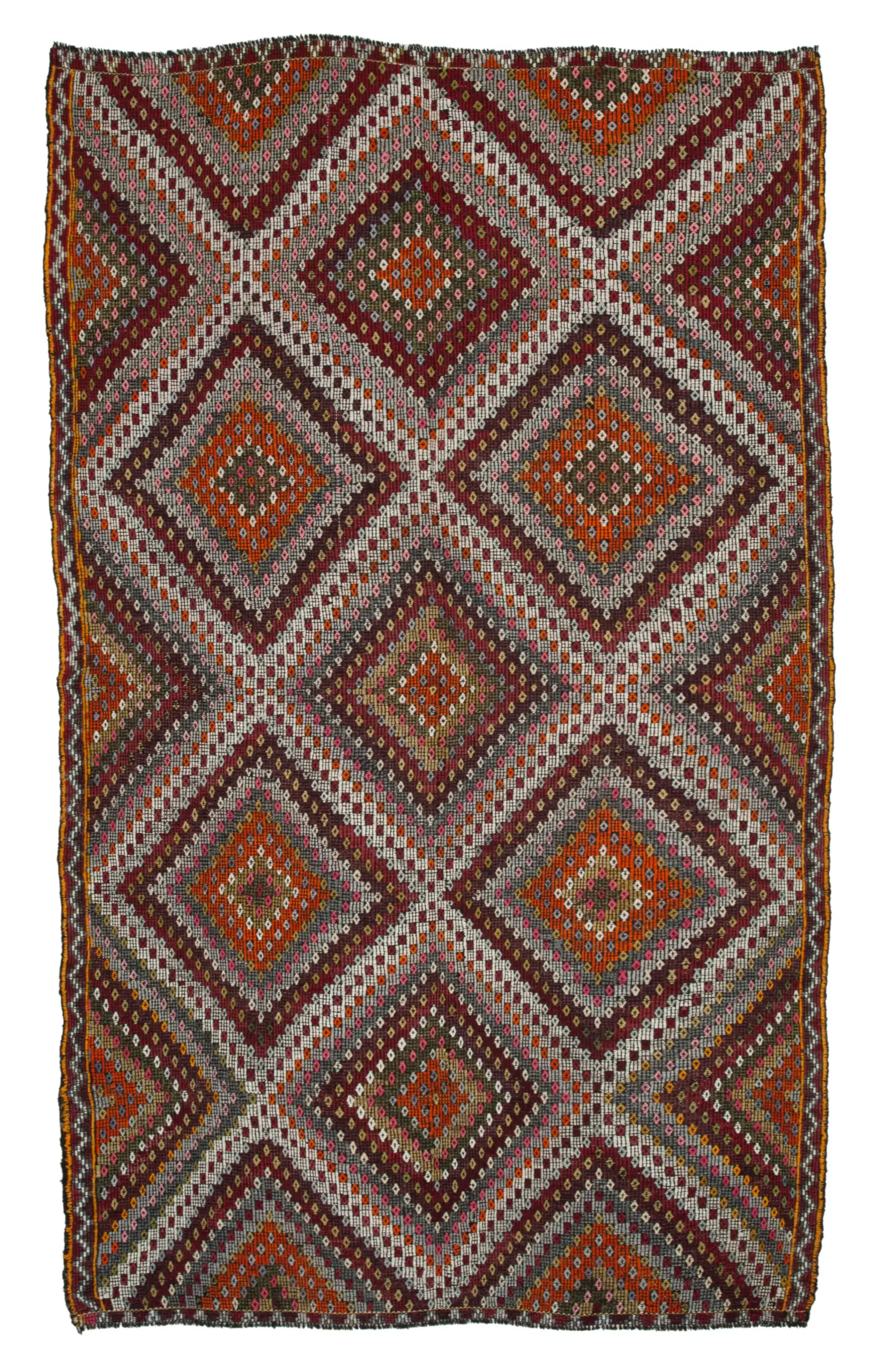 Rc_35724_1_Multicolor_Oriental_Kilim_Rugs Cıcım Eskitme Multi Renk Keçi Kılı El Dokuma Kilim-196x323 - Görsel 1