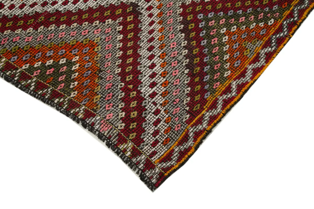 Cıcım  Eskitme Multi Renk Keçi Kılı El Dokuma Kilim-196x323 - Görsel 4