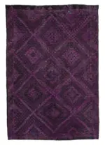 Cıcım  Eskitme Mor Renk Keçi Kılı El Dokuma Kilim-206x304