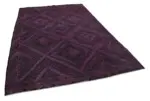 Cıcım  Eskitme Mor Renk Keçi Kılı El Dokuma Kilim-206x304 - Görsel 2