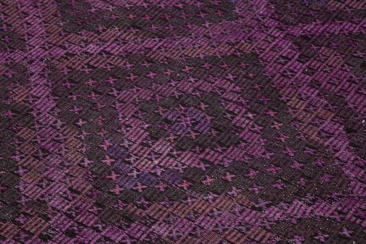 Cıcım  Eskitme Mor Renk Keçi Kılı El Dokuma Kilim-206x304 - Görsel 5