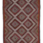 Cıcım  Eskitme Multi Renk Keçi Kılı El Dokuma Kilim-184x345