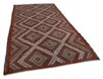 Cıcım  Eskitme Multi Renk Keçi Kılı El Dokuma Kilim-184x345 - Görsel 2