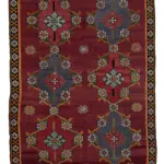 Cıcım Eskitme Kırmızı Renk Keçi Kılı El Dokuma Kilim-223x326
