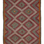 Cıcım Eskitme Multi Renk Keçi Kılı El Dokuma Kilim-182x308