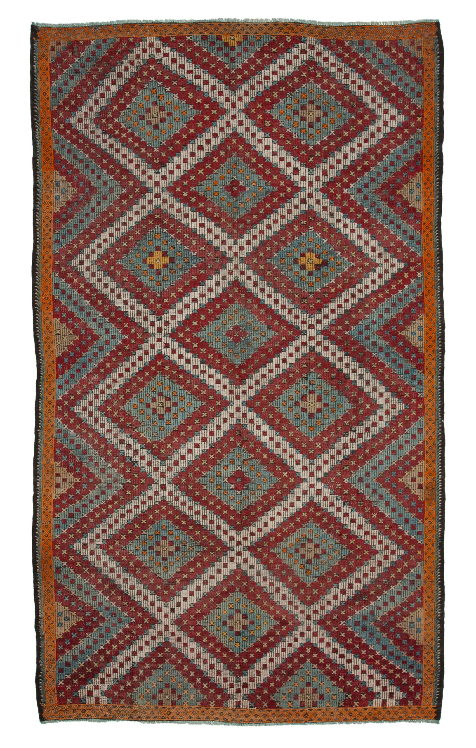 Rc_35731_1_Multicolor_Oriental_Kilim_Rugs Cıcım Eskitme Multi Renk Keçi Kılı El Dokuma Kilim-182x308 - Görsel 1