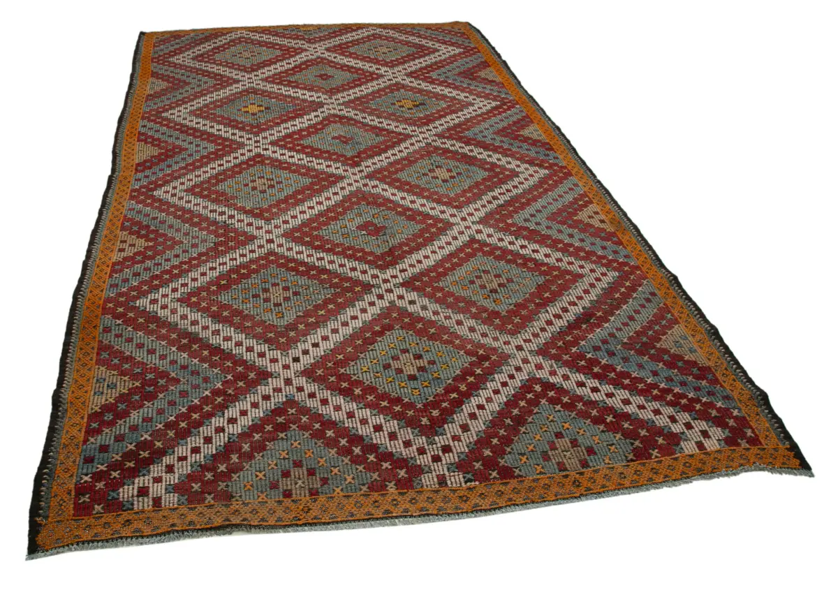 Cıcım Eskitme Multi Renk Keçi Kılı El Dokuma Kilim-182x308 - Görsel 2