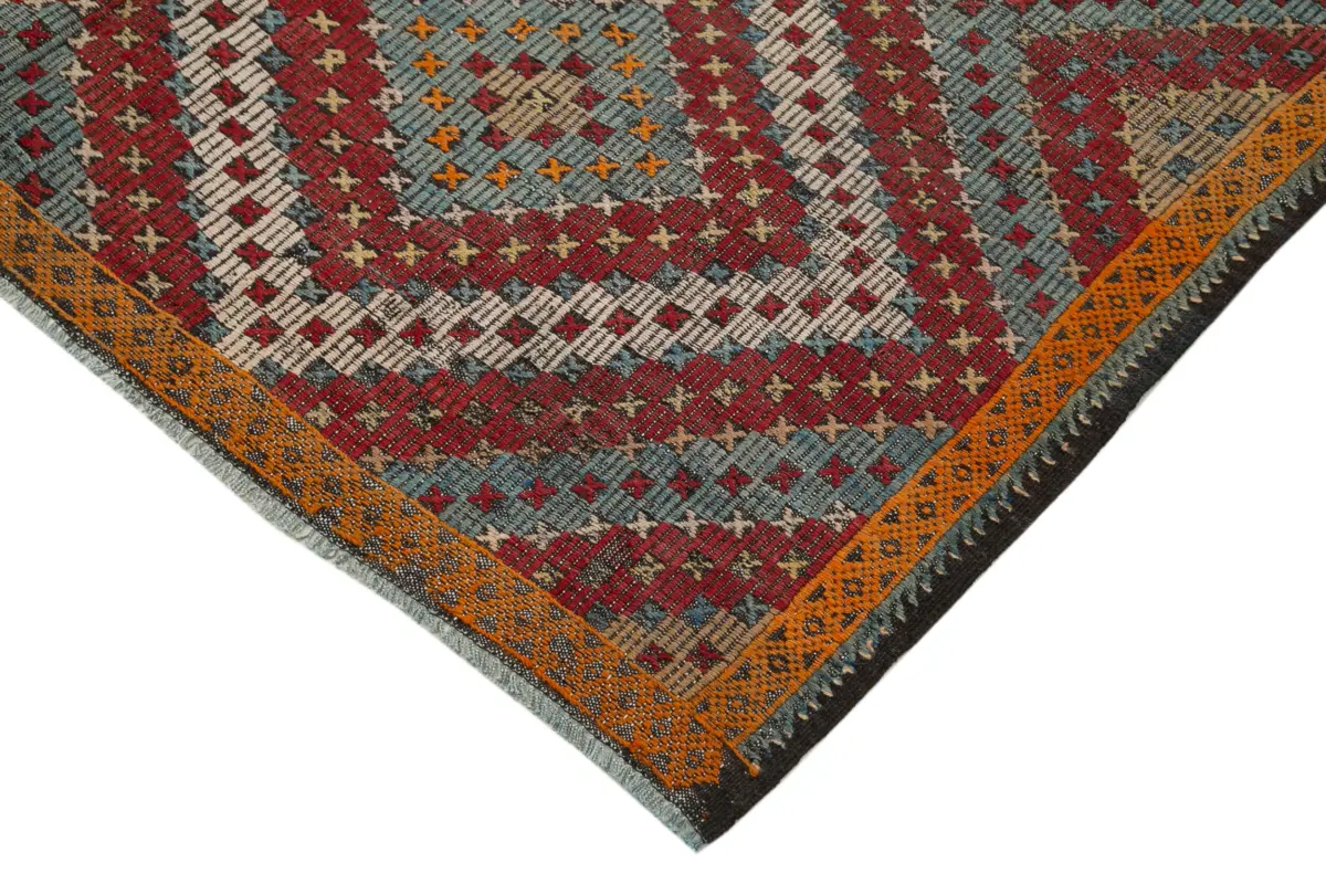 Cıcım Eskitme Multi Renk Keçi Kılı El Dokuma Kilim-182x308 - Görsel 4