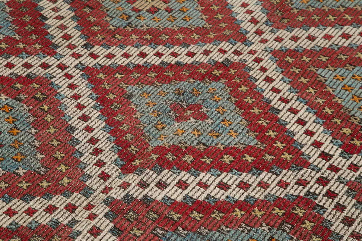 Cıcım Eskitme Multi Renk Keçi Kılı El Dokuma Kilim-182x308 - Görsel 5