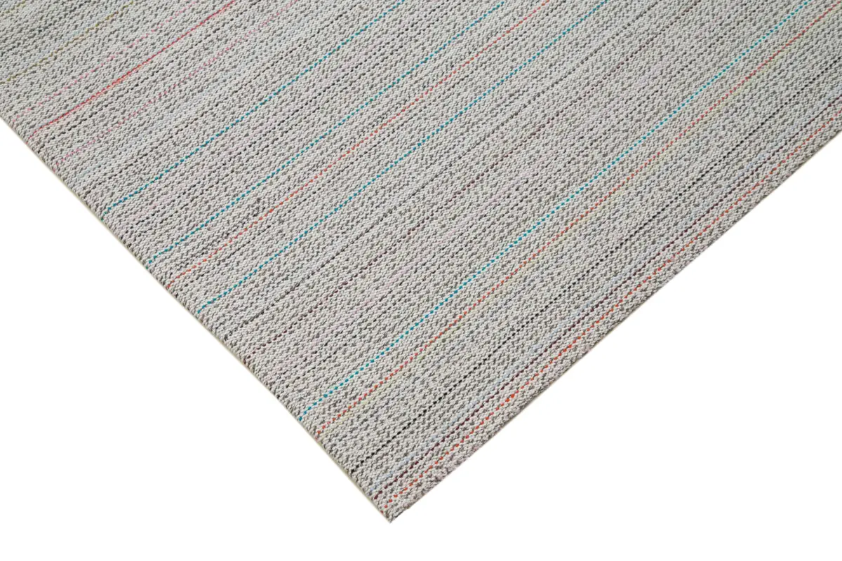 Flatweave Modern Bej Pamuk Üstü Yün El Dokuma Kilim-269x365 - Görsel 4