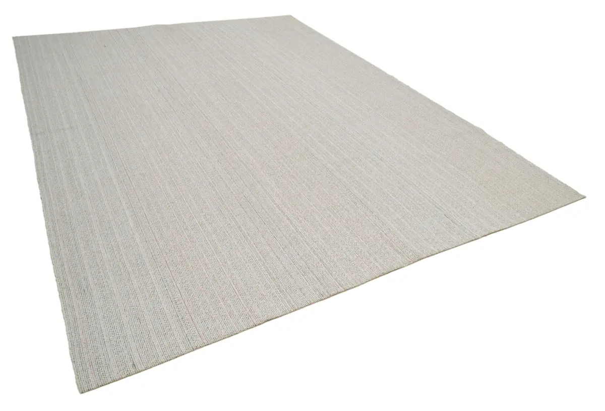 Flatweave Modern Bej Pamuk Üstü Yün El Dokuma Kilim-270x371 - Görsel 2