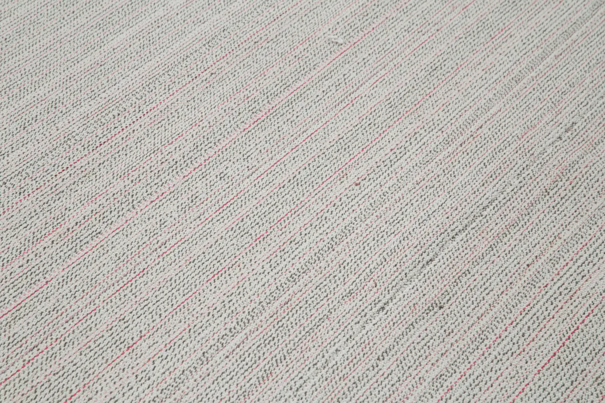 Flatweave Modern Bej Pamuk Üstü Yün El Dokuma Kilim-270x371 - Görsel 5