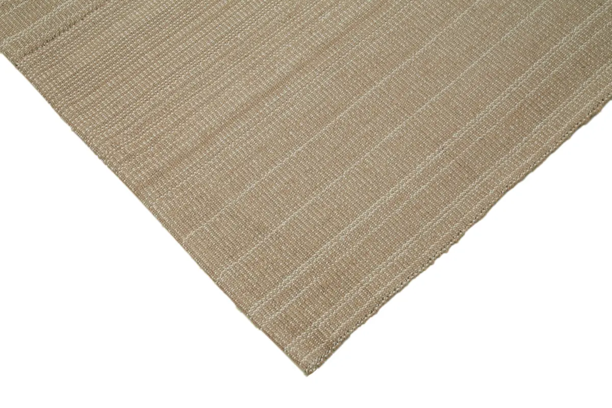 Flatweave Modern Kahverengi Pamuk Üstü Yün El Dokuma Kilim-284x350 - Görsel 4