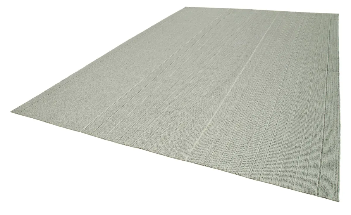 Flatweave Modern Bej Pamuk Üstü Yün El Dokuma Kilim-305x421 - Görsel 3