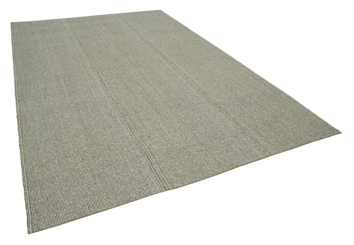Flatweave Modern Gri Pamuk Üstü Yün El Dokuma Kilim-238x354 - Görsel 2