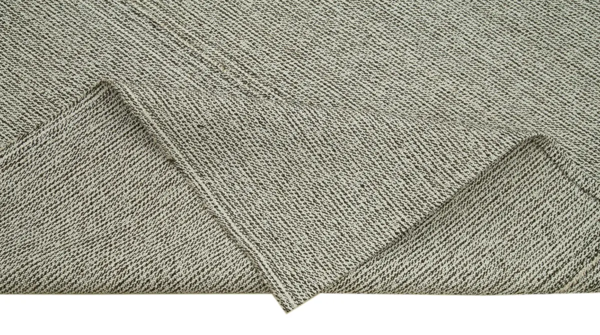 Flatweave Modern Gri Pamuk Üstü Yün El Dokuma Kilim-238x354 - Görsel 6