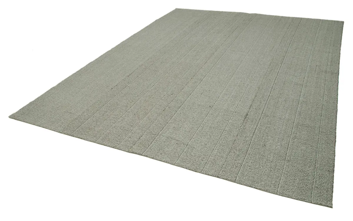 Flatweave Modern Gri Pamuk Üstü Yün El Dokuma Kilim-260x340 - Görsel 3