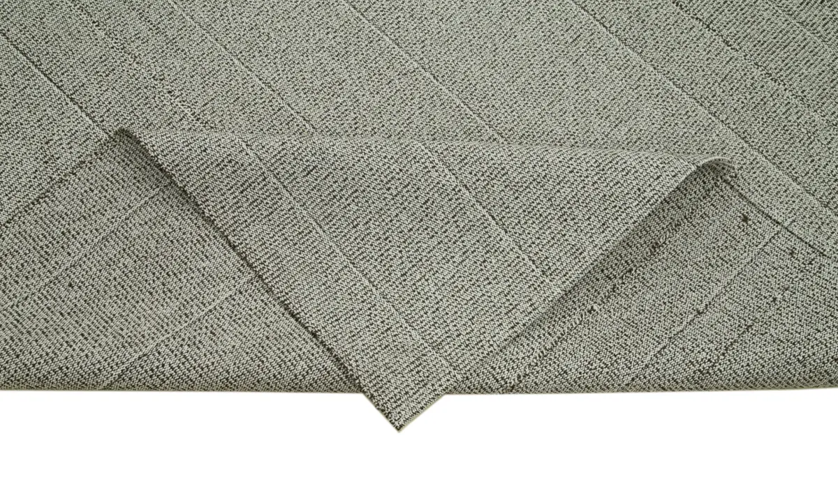 Flatweave Modern Gri Pamuk Üstü Yün El Dokuma Kilim-260x340 - Görsel 6