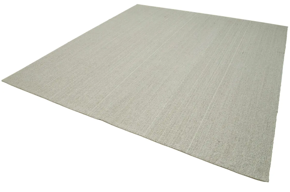 Flatweave Modern Bej Pamuk Üstü Yün El Dokuma Kilim-278x304 - Görsel 3